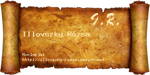 Illovszky Rózsa névjegykártya